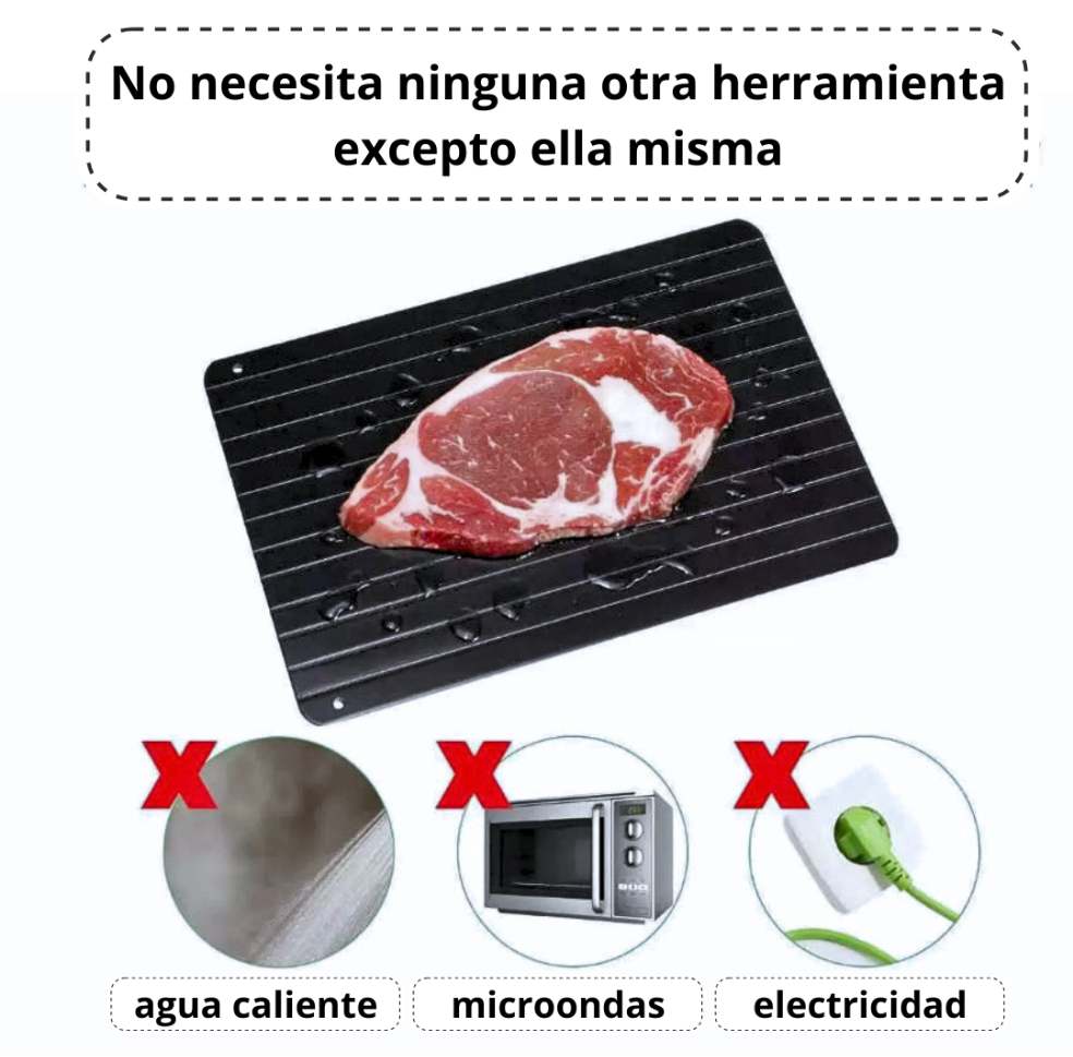 Tabla de descongelación rápida de alimentos – sin electricidad