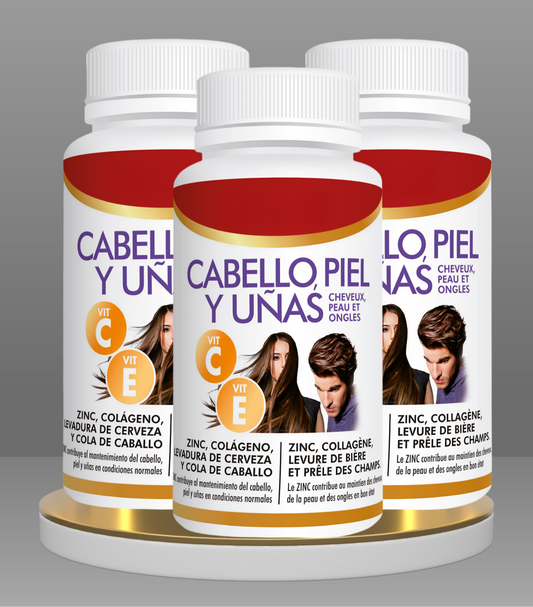 Kit 3 Suplemento Cabello, Piel y Uñas – 60 Cápsulas Fortalecedoras