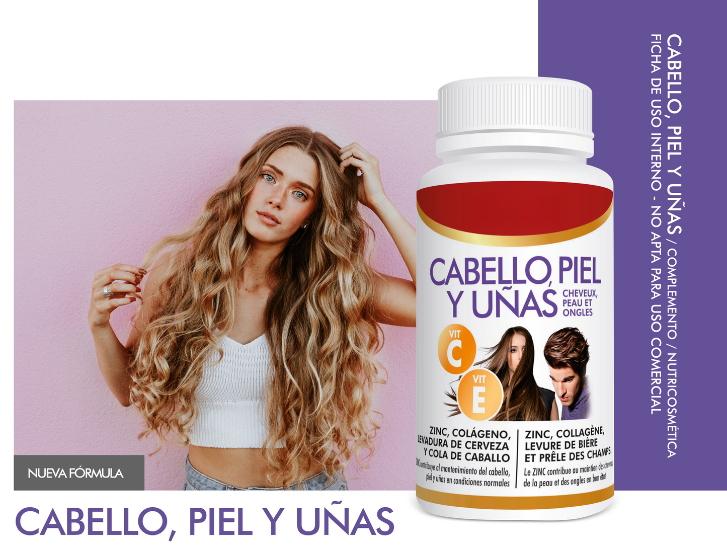 Suplemento Cabello, Piel y Uñas – 60 Cápsulas Fortalecedoras