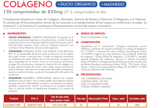 Colágeno Hidrolizado 120 Comprimidos – Salud Articular y Cuidado de la Piel